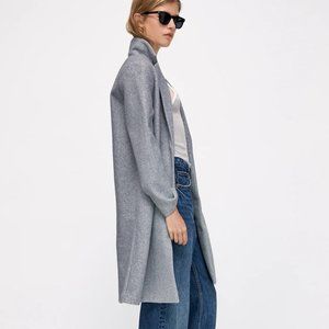 Zara lapel coat gray marl